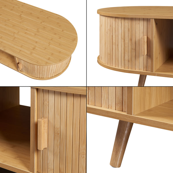 Mesa de centro Nordkapp con 2 puertas [en.casa]