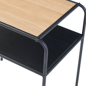 Mesa auxiliar Krødsherad 55x51x36cm Negro/Roble [en.casa]