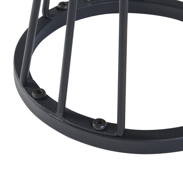 Soporte para plantas Fossbergom con 2 estantes Negro/Aspecto roble [en.casa]