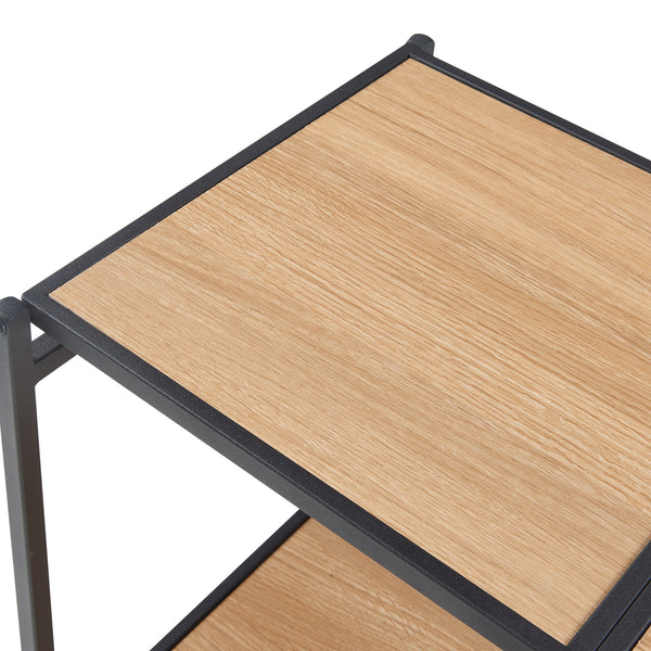 Estantería abatible Telemark 81x68x38 cm Negro/Aspecto roble [en.casa]