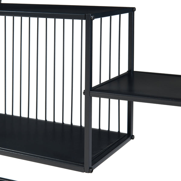 Mesa consola Beesel 65,5x60x20 cm Negro [en.casa]
