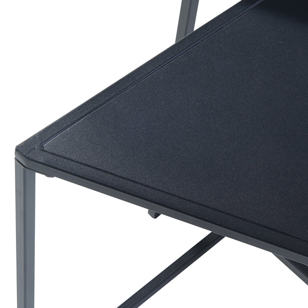 Mesa de comedor Kungsör juego de 2 metal negro [en.casa]