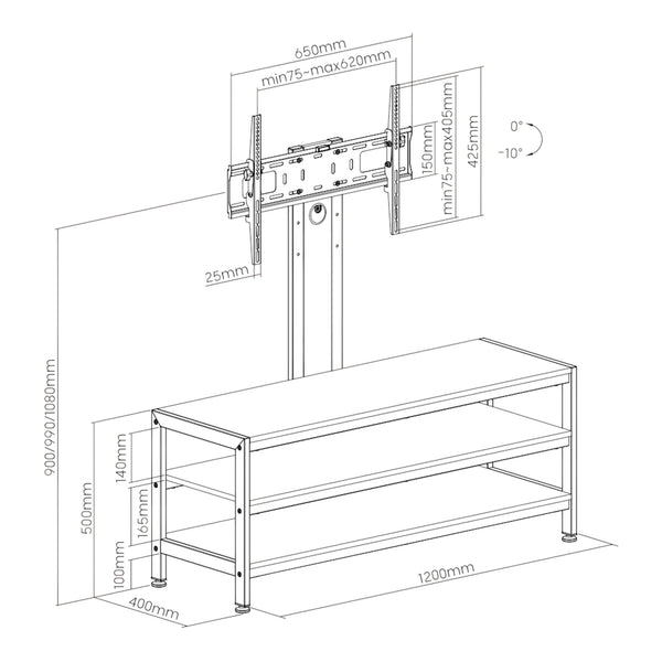 Soporte para TV Estocolmo con mesa para televisión 120x40x108cm [pro.tec]