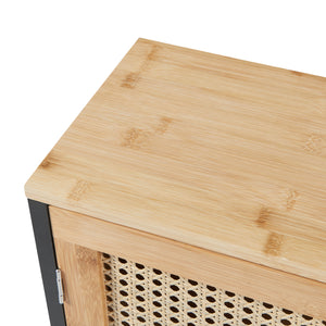 Armario colgante Bad Tervola 60x60x20 cm Negro/Bambú [en.casa]