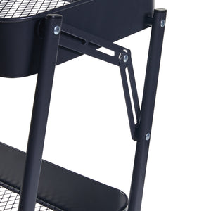 Carro rodante Vörå con 3 niveles 88x45x30cm Negro [en.casa]