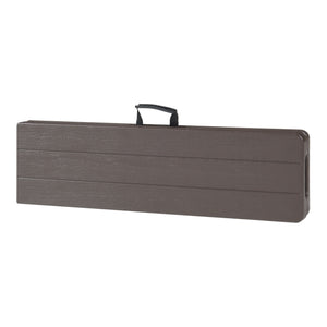 Conjunto de banco plegable Lillestrøm de 2 piezas, aspecto madera, marrón oscuro [en.casa]