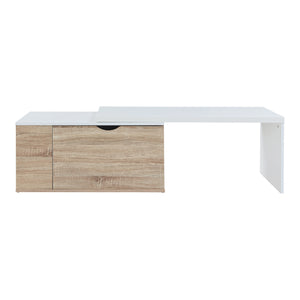 Mesa auxiliar Österåker 100x47,5x40 cm aspecto madera/blanco [en.casa]