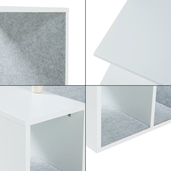 Mesa auxiliar con poste rascador Masfjorden Blanco [en.casa]