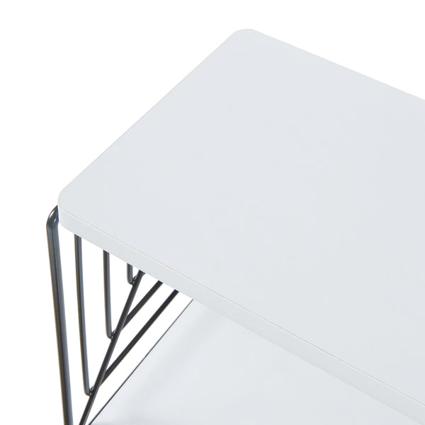 Estante de pared Moss 39x18x23 cm Negro/Blanco [en.casa]