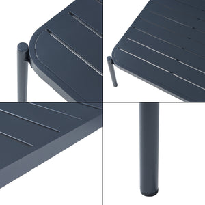 Conjunto de muebles de jardín Accettura 3 piezas Aluminio Gris [casa.pro]