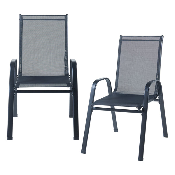 Conjunto de muebles de jardín Aradeo de 7 piezas en negro [casa.pro]