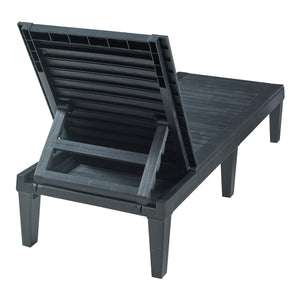 Tumbona Ateleta 172x58 cm Negro [casa.pro]