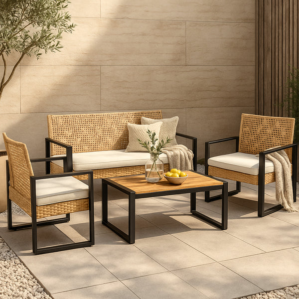Conjunto de muebles de jardín Calciano de 4 piezas [casa.pro]