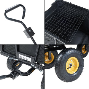 Carrito Corropoli 112x51 cm máx. 550kg Negro/Amarillo [pro.tec]