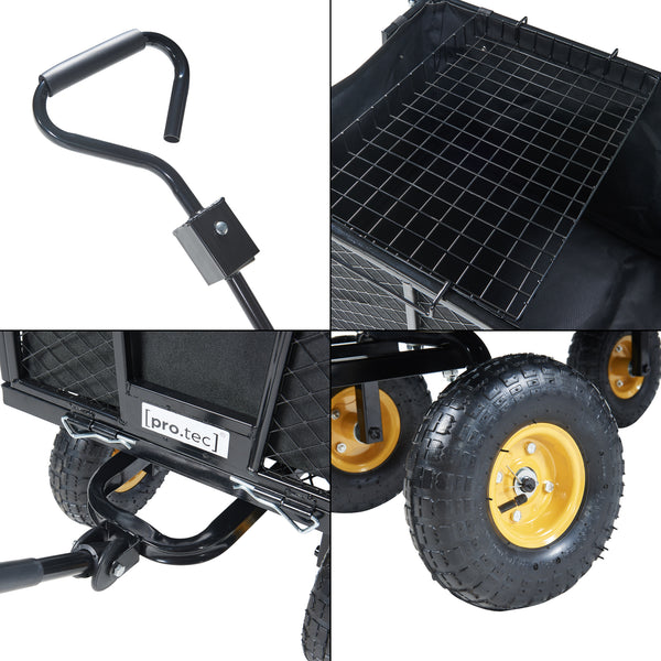 Carrito Corropoli 112x51 cm máx. 550kg Negro/Amarillo [pro.tec]