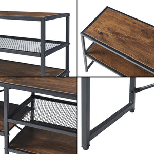 Mesa de televisión Västiarharg 120x30x46 cm Negro/Aspecto nogal [en.casa]