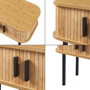 Mesa auxiliar Tvedestrand 48x30x45 cm color madera/negro [en.casa]