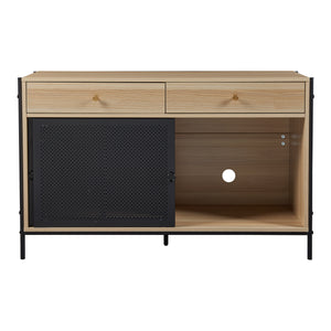 Mueble de televisión Tysnes 120x40x75 cm Roble/Negro [en.casa]
