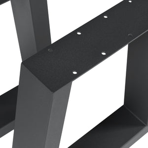 Juego de 2 estructuras de mesa Marstal 42x40cm Negro [en.casa]