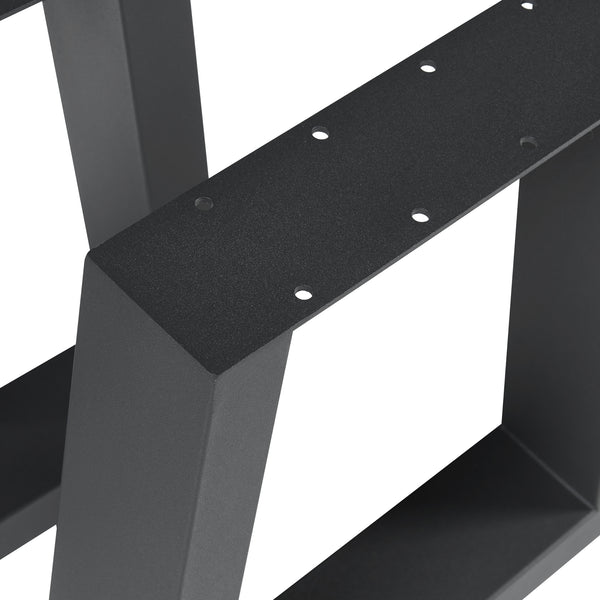 Juego de 2 estructuras de mesa Marstal 42x40cm Negro [en.casa]