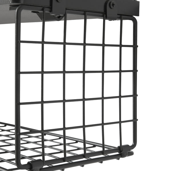 Estantería de pared Vik juego de 2 negro [en.casa]