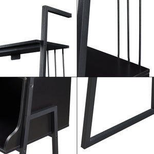 Escritorio Storfjord con estantería de escalera 184x80x40cm Negro [en.casa]