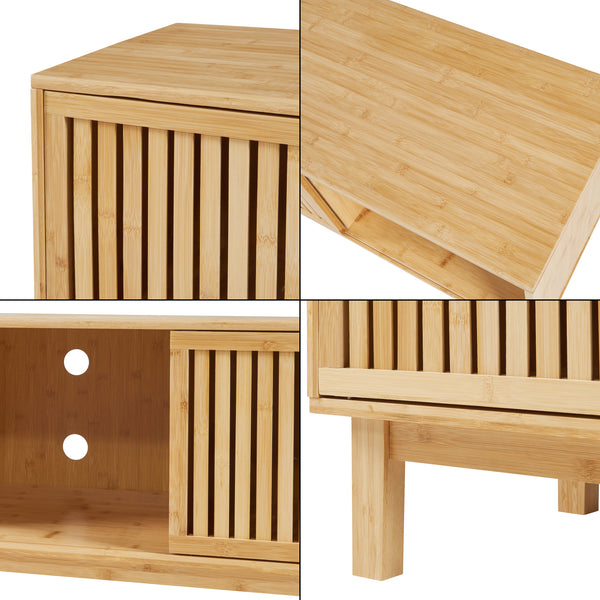 Mueble de televisión Ypäjä 150x42x50 cm Bambú Natural [en.casa]