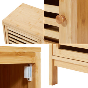 Armario auxiliar con 3 puertas Ypäjä 82x33x27 cm Bambú [en.casa]