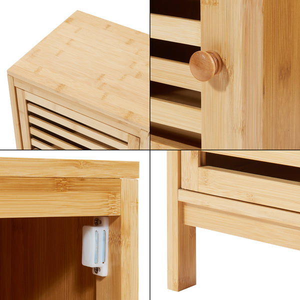 Armario auxiliar con 3 puertas Ypäjä 82x33x27 cm Bambú [en.casa]