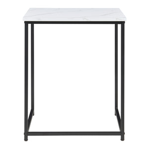 Mesa de centro Trollhättan 3 piezas, aspecto mármol, blanco [en.casa]