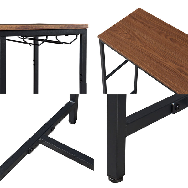 Mesa de bar Trøndelag 120x40x105 cm con estante para vino para 15 botellas [en.casa]