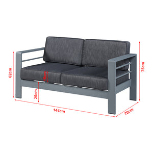 Conjunto de muebles de jardín Avise 4 piezas aluminio [casa.pro]
