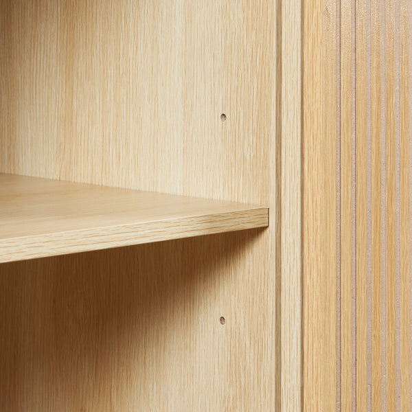 Aparador Landskrona con 2 puertas MDF 115x40x90cm - Roble [en.casa]