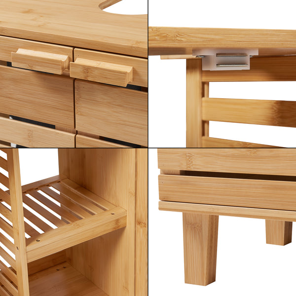 Mueble bajo lavabo Epind 60x66x30 cm Bambú natural [en.casa]