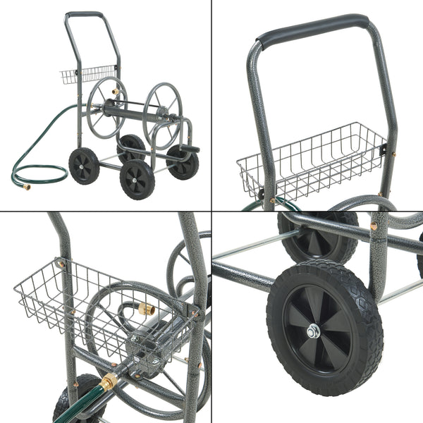 Carro para manguera Gelibolu para manguera de 3/4 pulgadas máx. 65 m Gris [pro.tec]