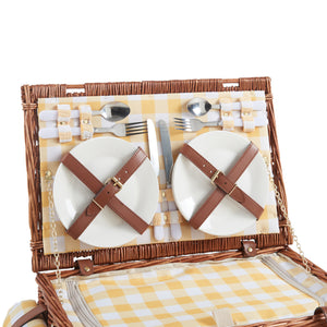 Cesta de picnic Brindisi para 4 personas juego completo [casa.pro]