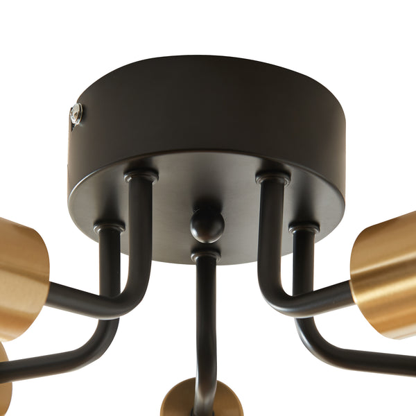 Lámpara de techo Barrow Negro/Oro [lux.pro]