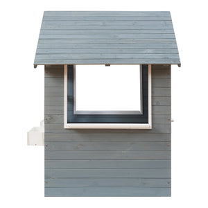 Casita infantil Vesa 138x120x102 cm Madera de abeto Gris [casa.pro]