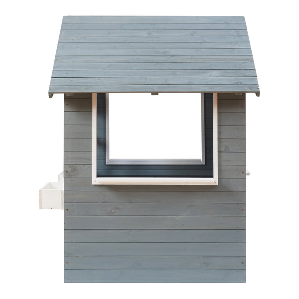 Casita infantil Vesa 138x120x102 cm Madera de abeto Gris [casa.pro]