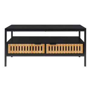 Mesa de centro Luniehti 100x40x48 cm Negro/Natural [en.casa]