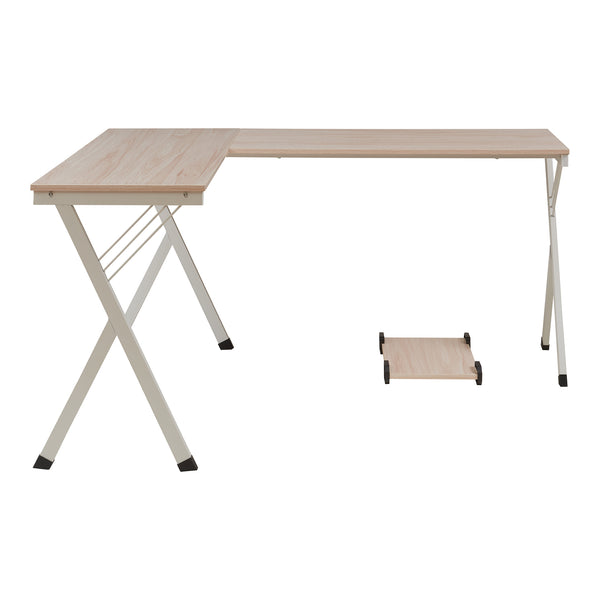 Escritorio Tarielarg con soporte para PC en forma de L 158x120x75 cm aspecto roble [en.casa]