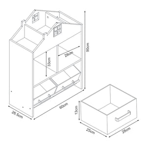 Estantería para niños Vipsali 90x60x27 cm Verde menta/Blanco [en.casa]