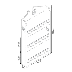 Estantería para niños Vipsali 106x60x12 cm Verde menta/Blanco [en.casa]