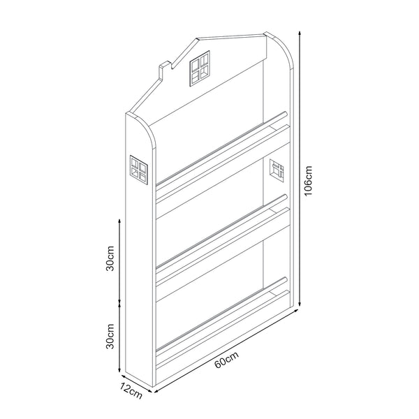 Estantería para niños Vipsali 106x60x12 cm Verde menta/Blanco [en.casa]