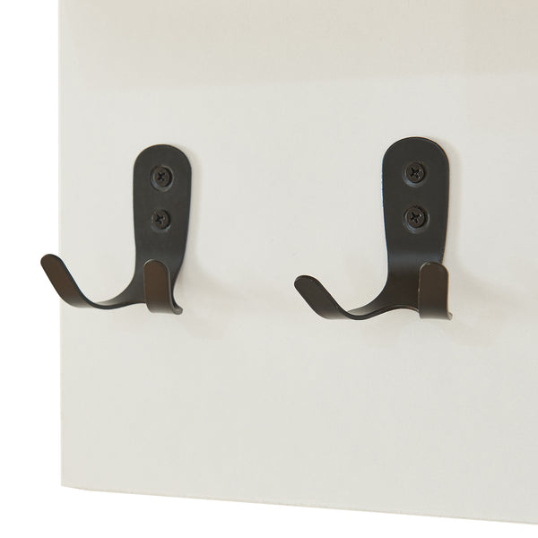 Perchero de pared Botaruvn con 2 estantes 34x59x13 cm Beige/Blanco [en.casa]