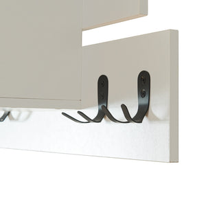 Perchero de pared Vänd con compartimento de almacenamiento 32x60x14 cm Blanco [en.casa]
