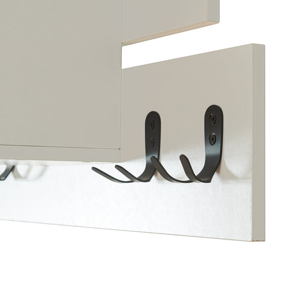 Perchero de pared Vänd con compartimento de almacenamiento 32x60x14 cm Blanco [en.casa]