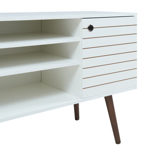 Mueble de televisión Vare 130x40x66 cm Blanco [en.casa]