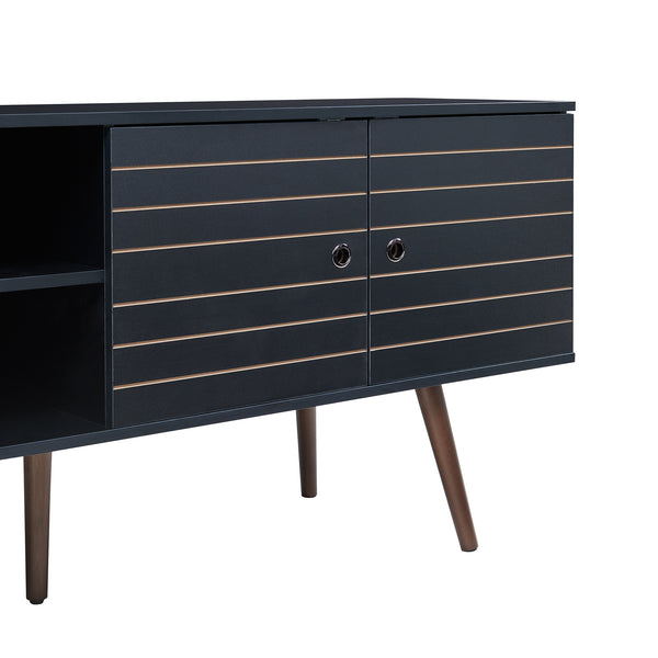 Mueble de televisión Vare 160x40x66 cm Negro [en.casa]