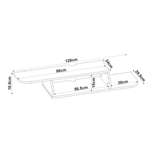 Mueble bajo de TV colgante Kershaby 120x30x19 cm Blanco [en.casa]
